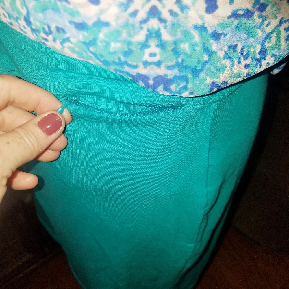 LL BEAN TEAL STRETCHY SKIRT SIZE XS - Picture 3 of 6
